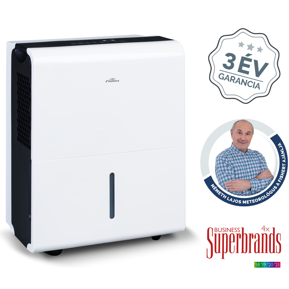 Dezumidificator Fisher 30L/zi WiFi | Control Electronic și Drenaj Continuu